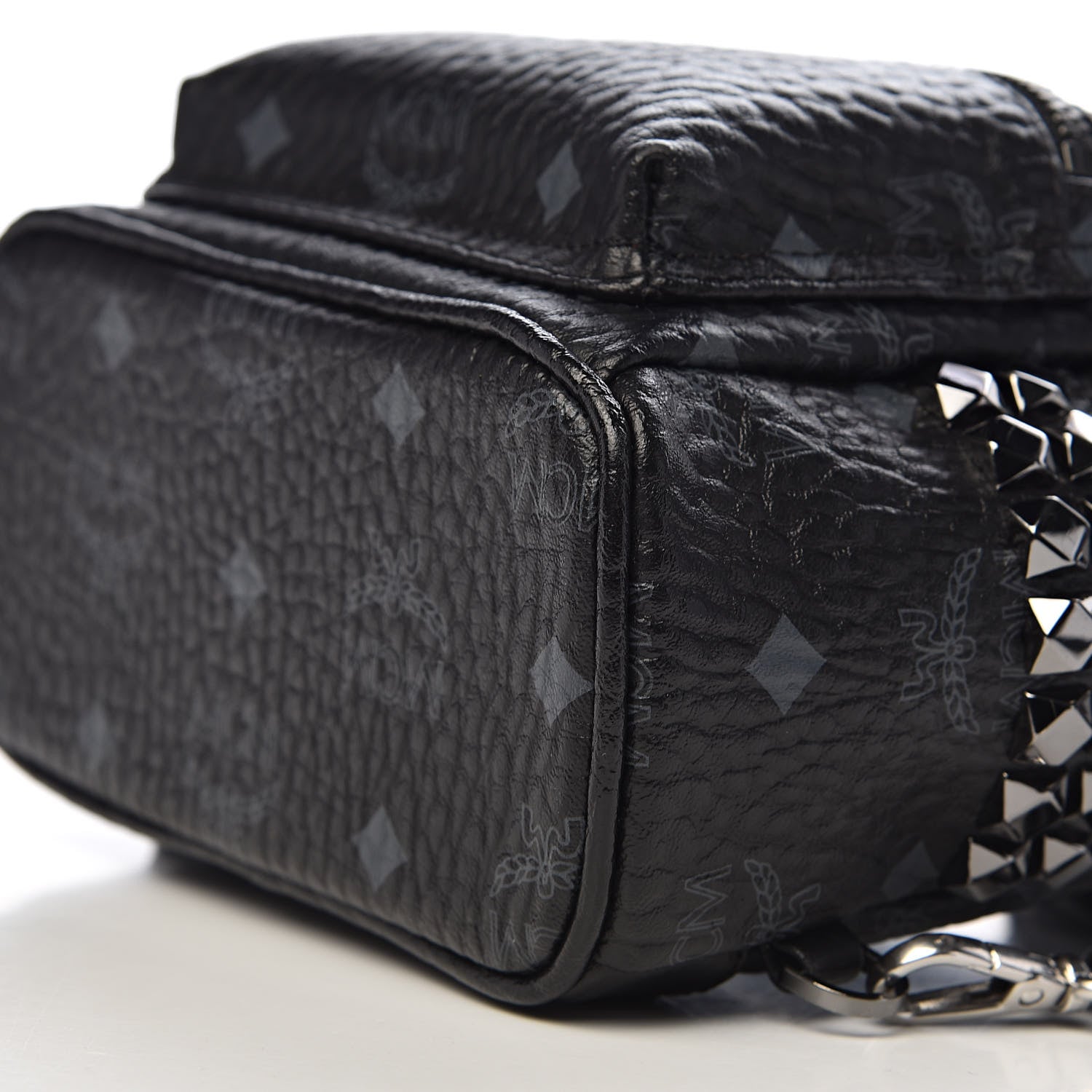 MCM Visetos Side Stud X-Mini Stark Bebe Boo Backpack Black 10 of 11