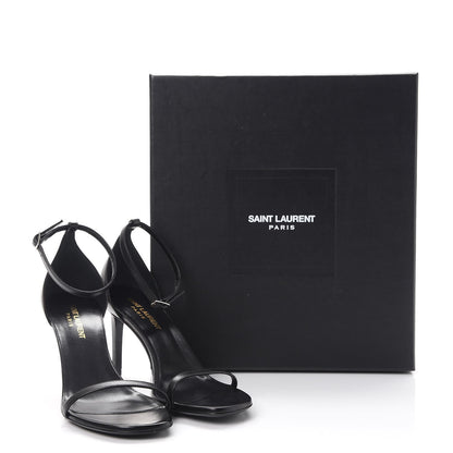 Saint Laurent Calfskin Jane 80 Ankle Strap Sandals 37.5 Black 9 of 9