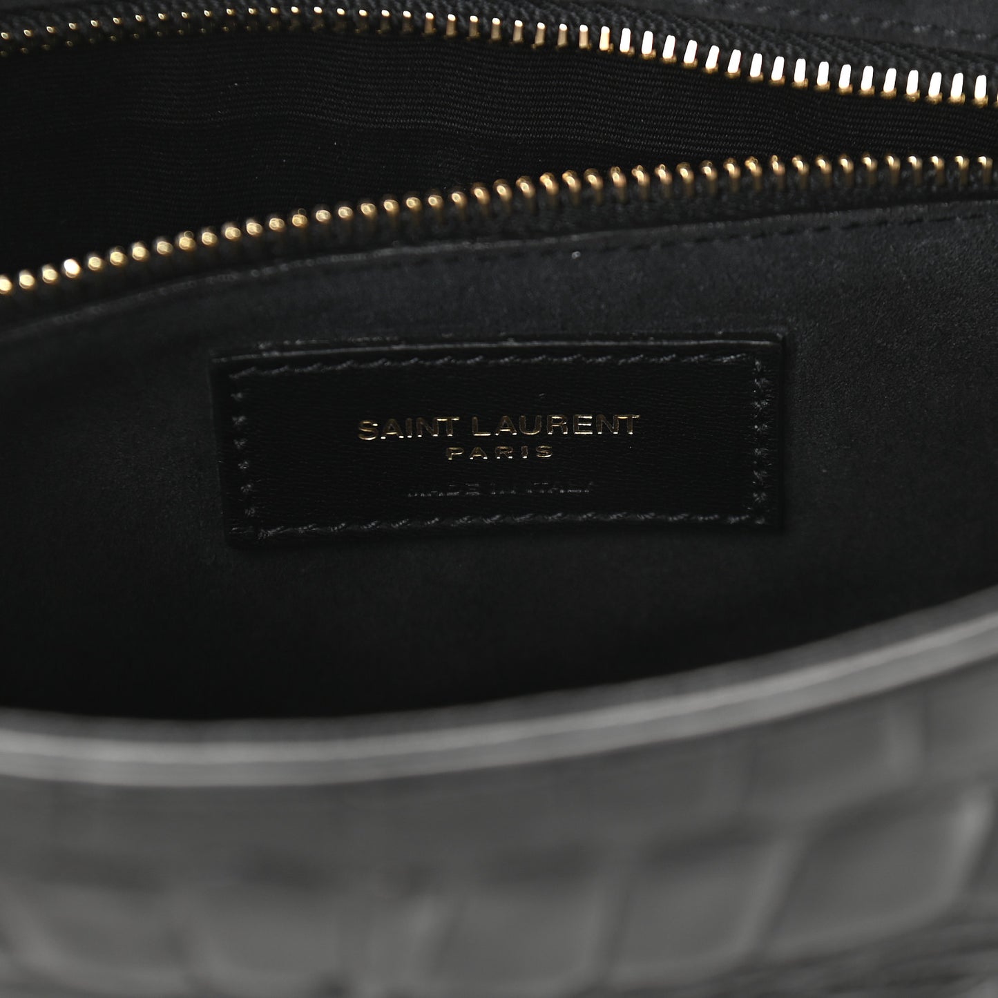 Calfskin Crocodile Embossed Le 5 A 7 Hobo Black