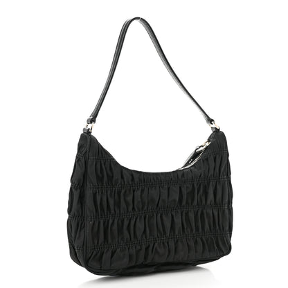 Prada Tessuto Nylon Gaufre Shoulder Bag Black 2 of 8