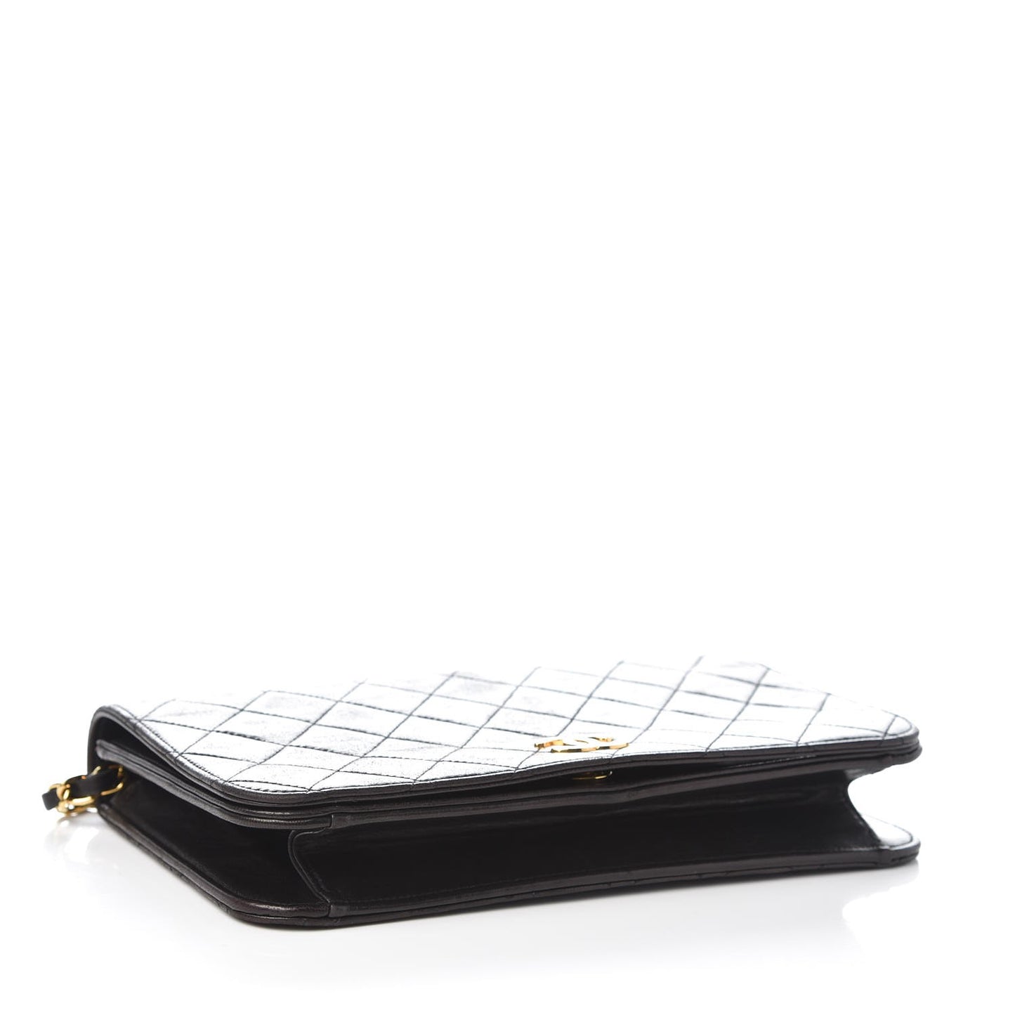 Lambskin Quilted Wallet On Chain WOC Black