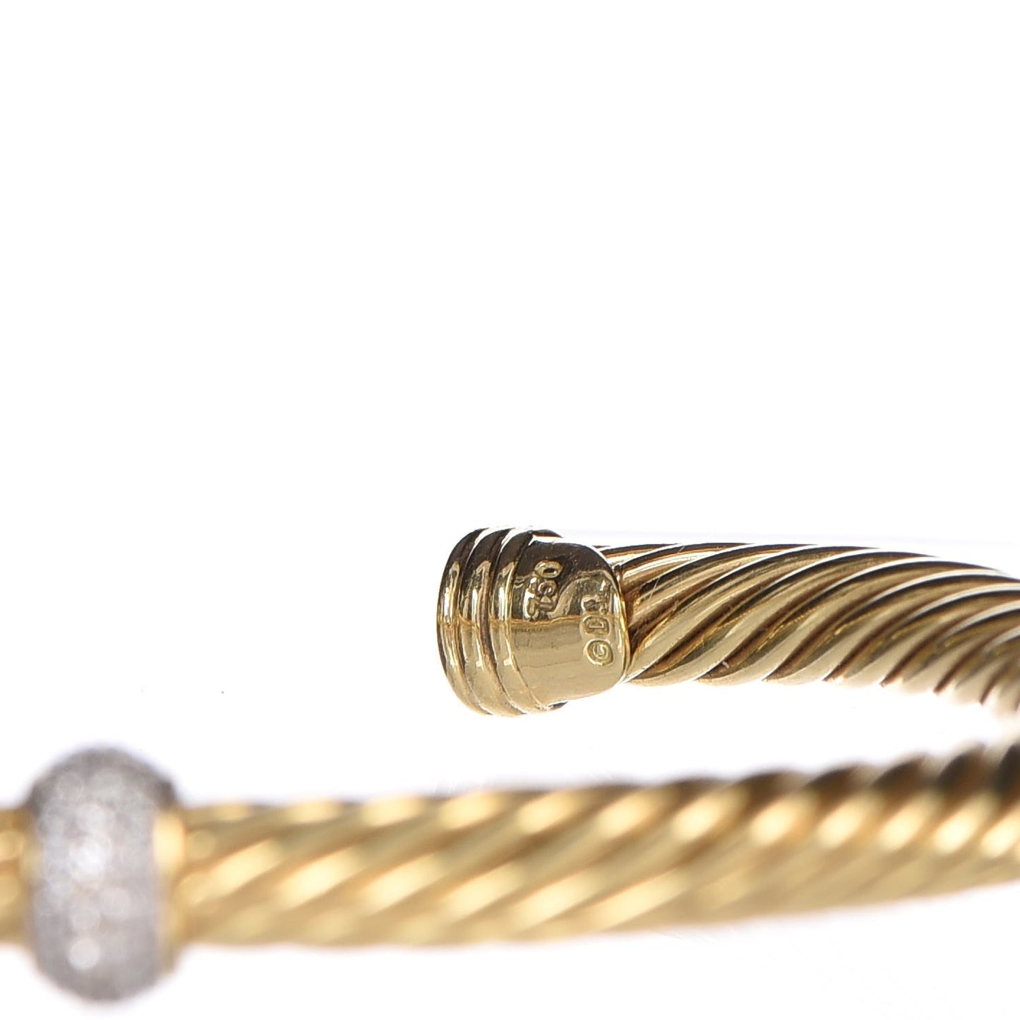 18K Yellow Gold Diamond 5mm Cable Classics Bracelet