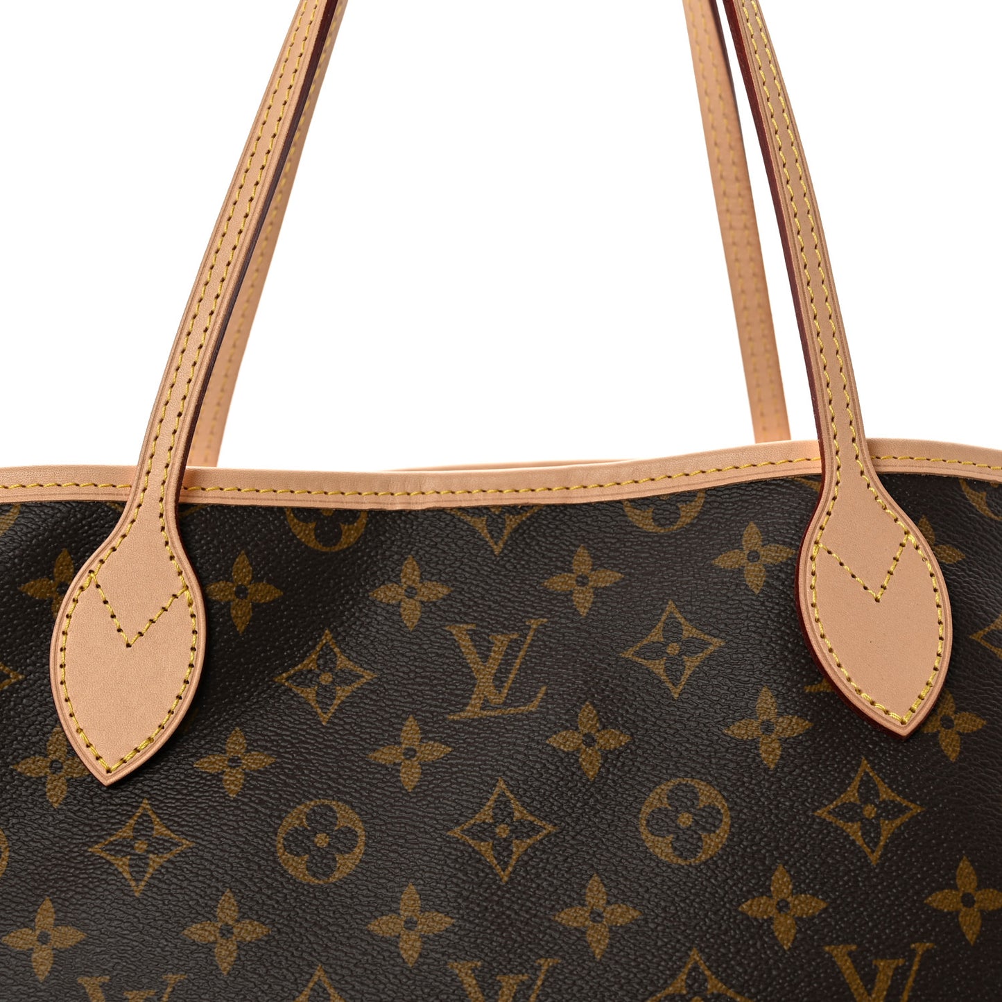 Monogram Stamped Inside Out Neverfull Bandouliere GM Beige