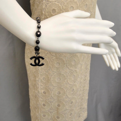 Chanel Beaded CC Bracelet Black 3 of 4