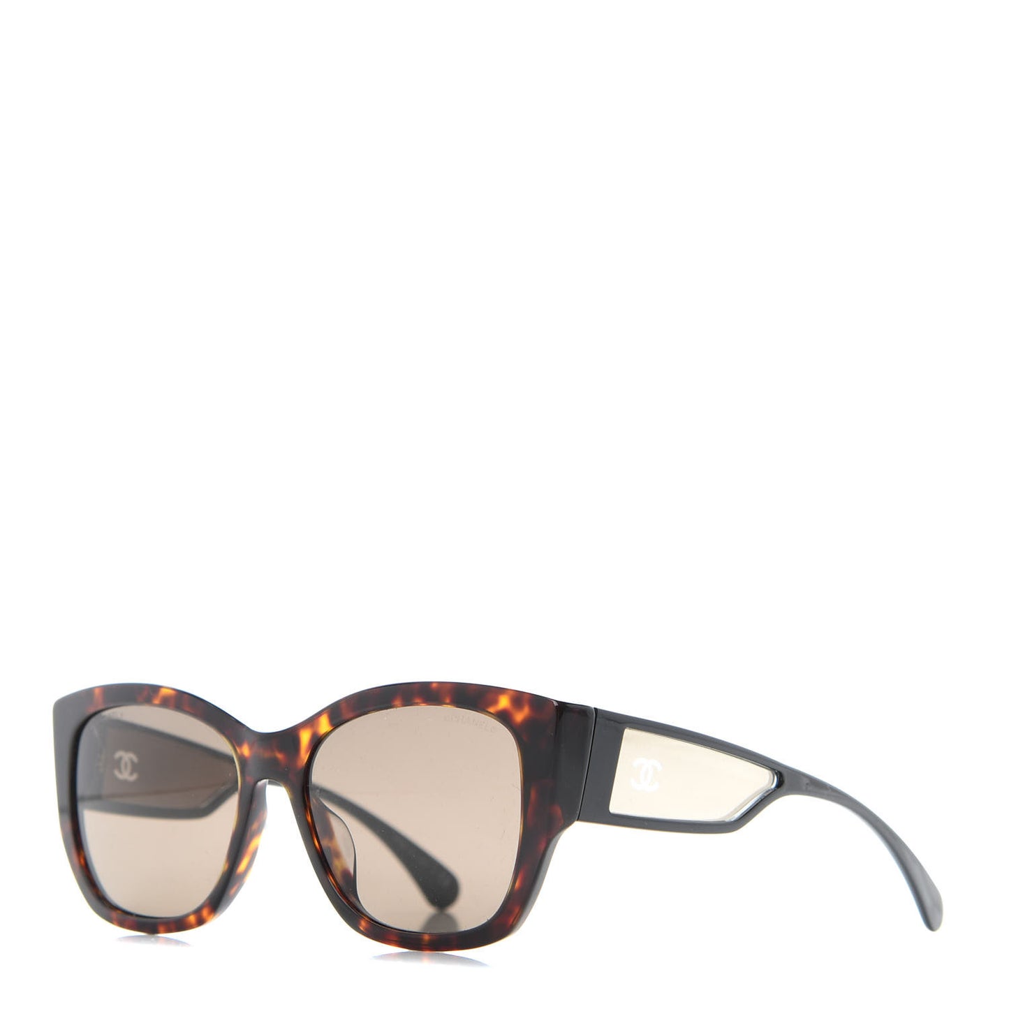 Acetate 18K White Gold Butterfly Sunglasses 5429 Dark Tortoise