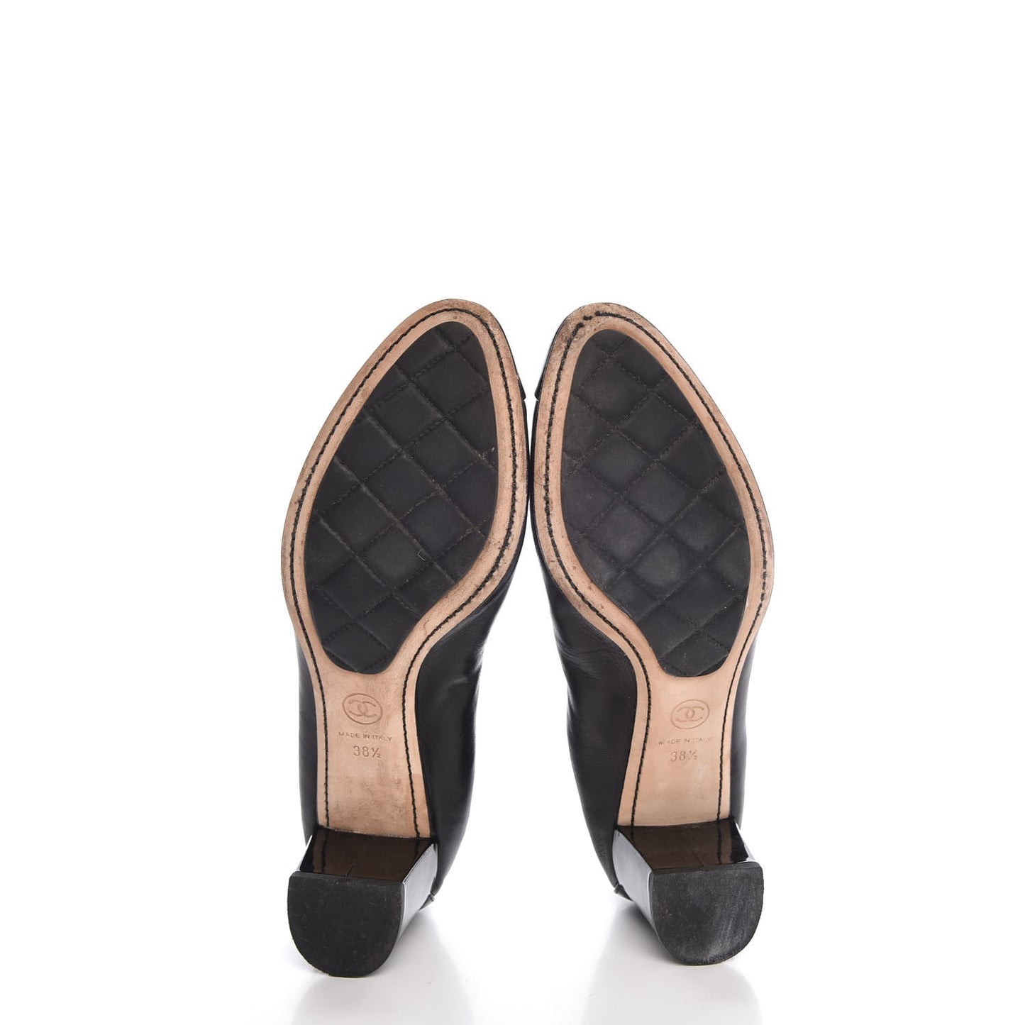 Lambskin Patent CC Elastic Stretch Pumps 38.5 Black