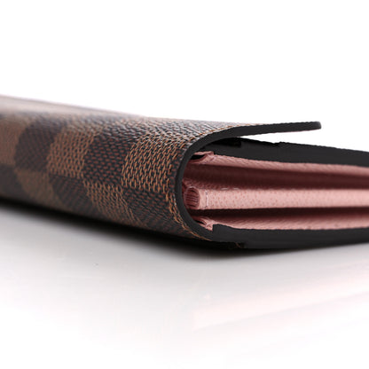 Louis Vuitton Damier Ebene Sarah Wallet NM Rose Ballerine 10 of 12