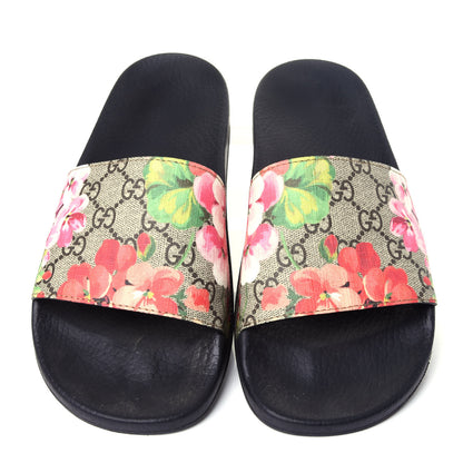 Gucci GG Supreme Monogram Blooms Slide Sandals 41 Beige Multicolor 5 of 10