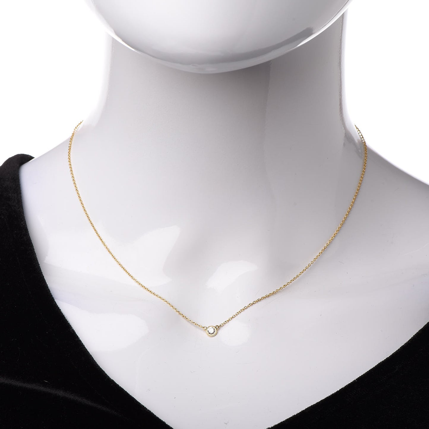 18K Yellow Gold Diamond .14ct Elsa Peretti Diamonds by the Yard Pendant Necklace