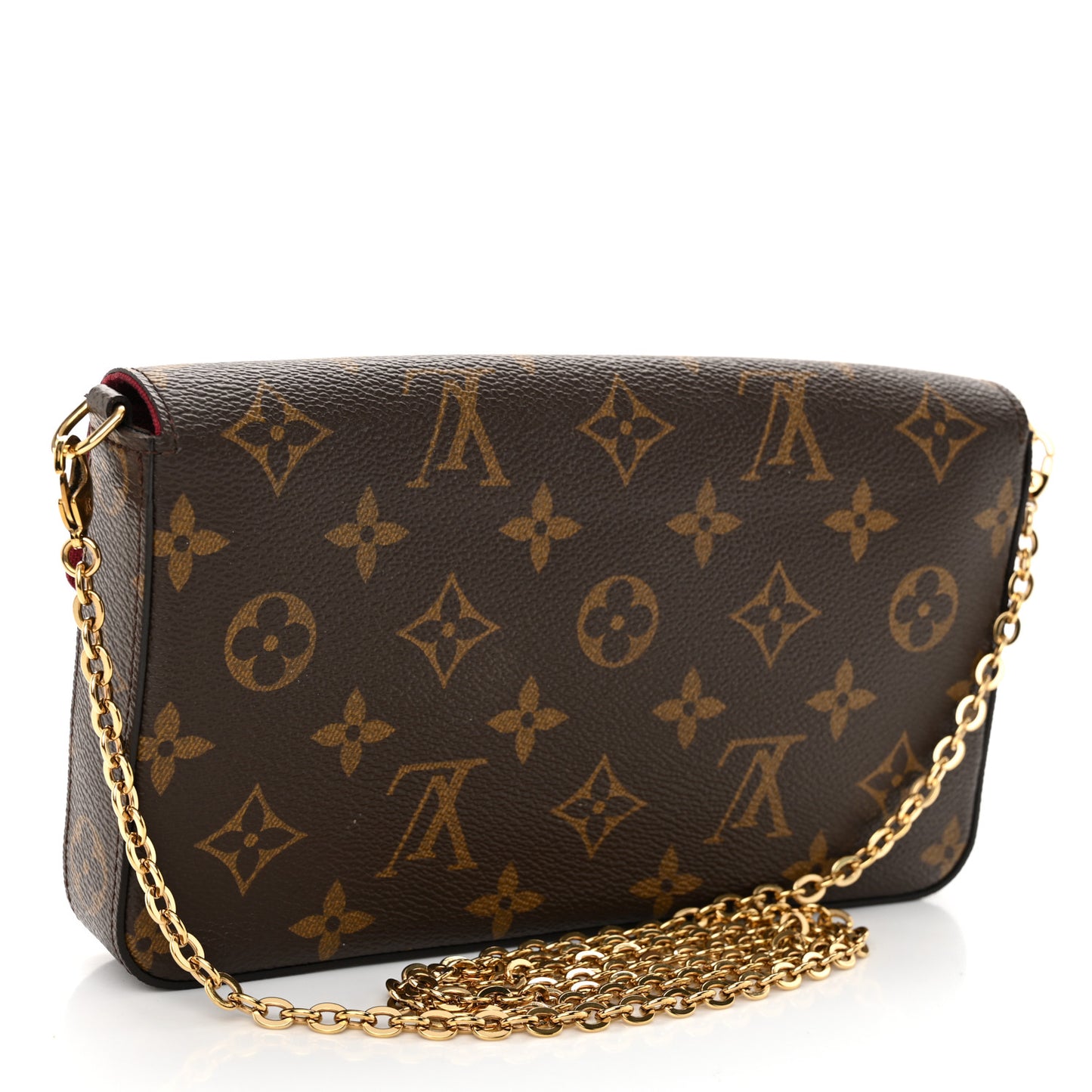 Monogram Pochette Felicie Chain Wallet Fuchsia