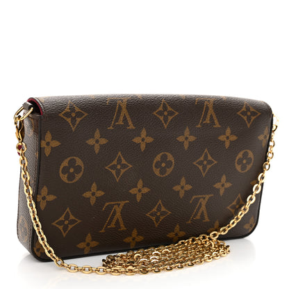 Louis Vuitton Monogram Pochette Felicie Chain Wallet Fuchsia 4 of 12