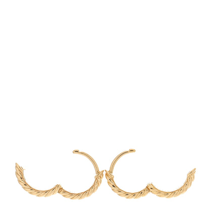 David Yurman 18K Yellow Gold Sculpted Cable Huggie Hoop Earrings 3 of 4