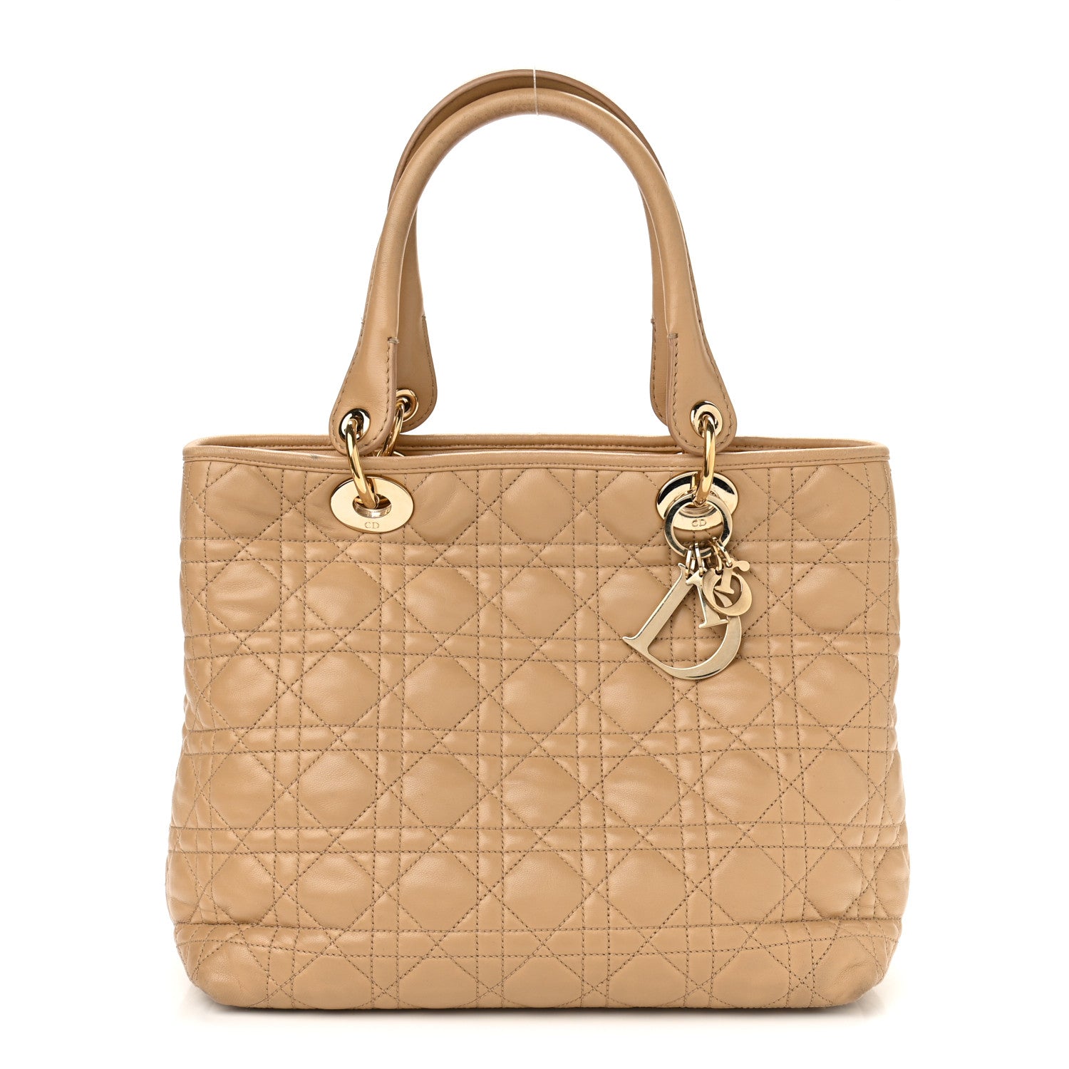 Christian Dior Lambskin Cannage Dior Tote Beige 1 of 15