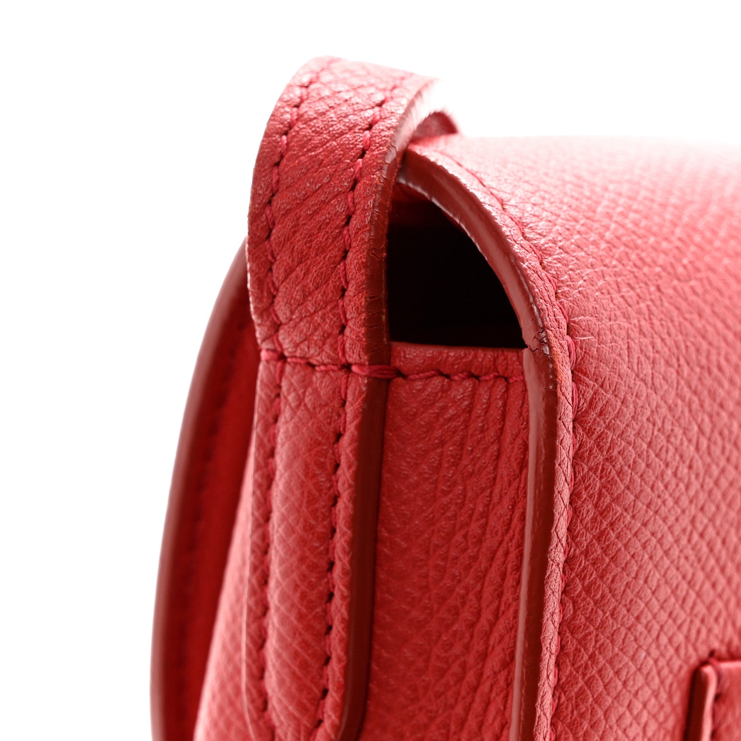 Celine Grained Calfskin Small Trotteur Coquelicot 11 of 16