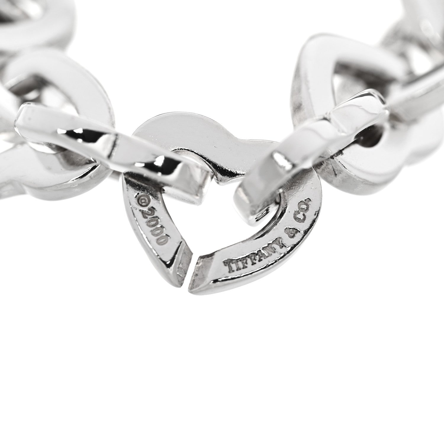 Tiffany Sterling Silver 18K Yellow Gold Heart Links Bracelet 4 of 4