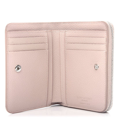 Saint Laurent Grained Calfskin Rive Gauche Compact Zip Around Wallet Pink 5 of 9
