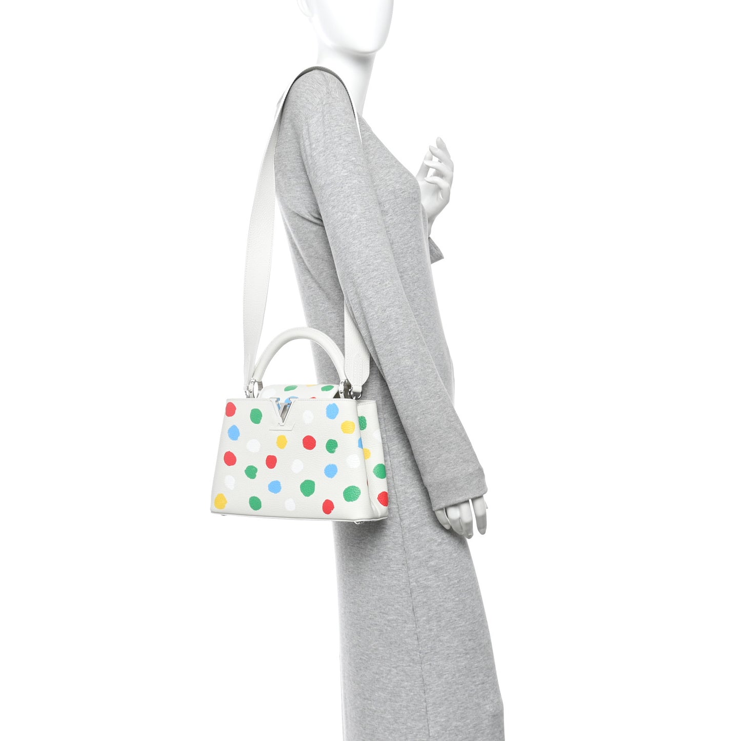 LV X YK Taurillon Capucines BB White