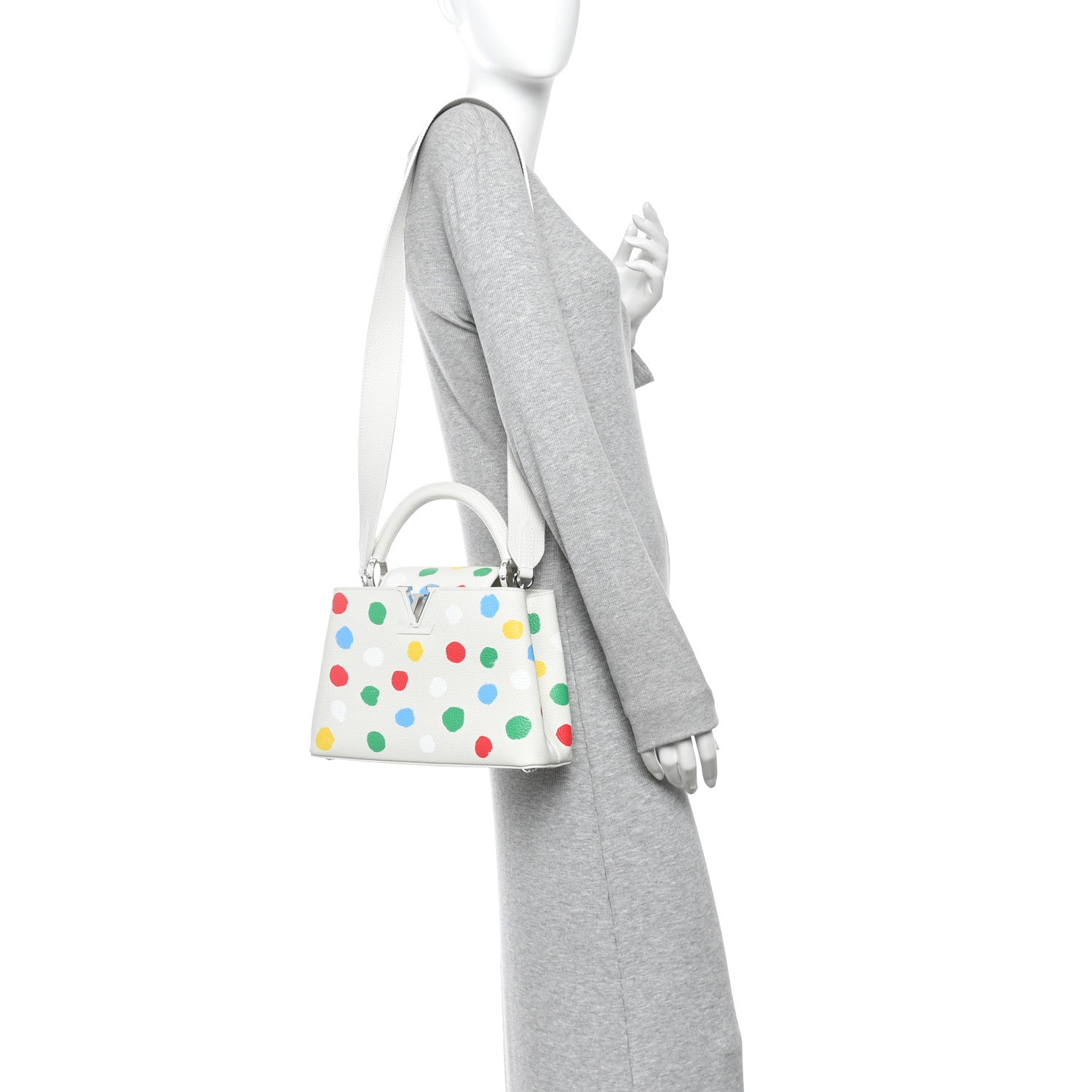 Louis Vuitton LV X YK Taurillon Capucines BB White 2 of 9