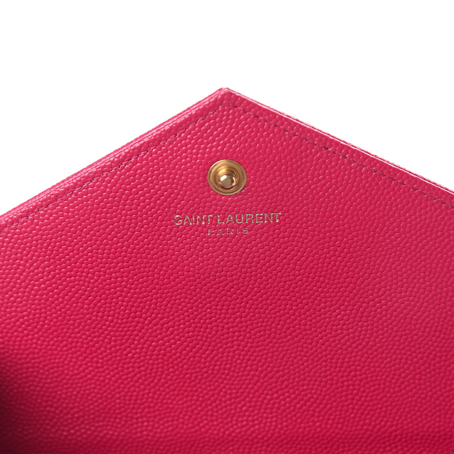 Saint Laurent Grain De Poudre Matelasse Chevron Monogram Chain Wallet Fresh Fuchsia 6 of 9