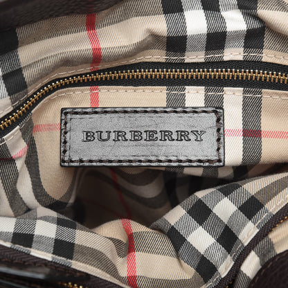 Burberry Grainy Calfskin Cinched Tote Dark Brown 7 of 14