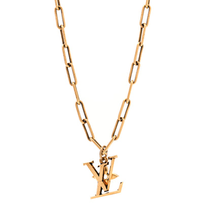 Louis Vuitton Metal LV Flower Necklace Gold 1 of 5