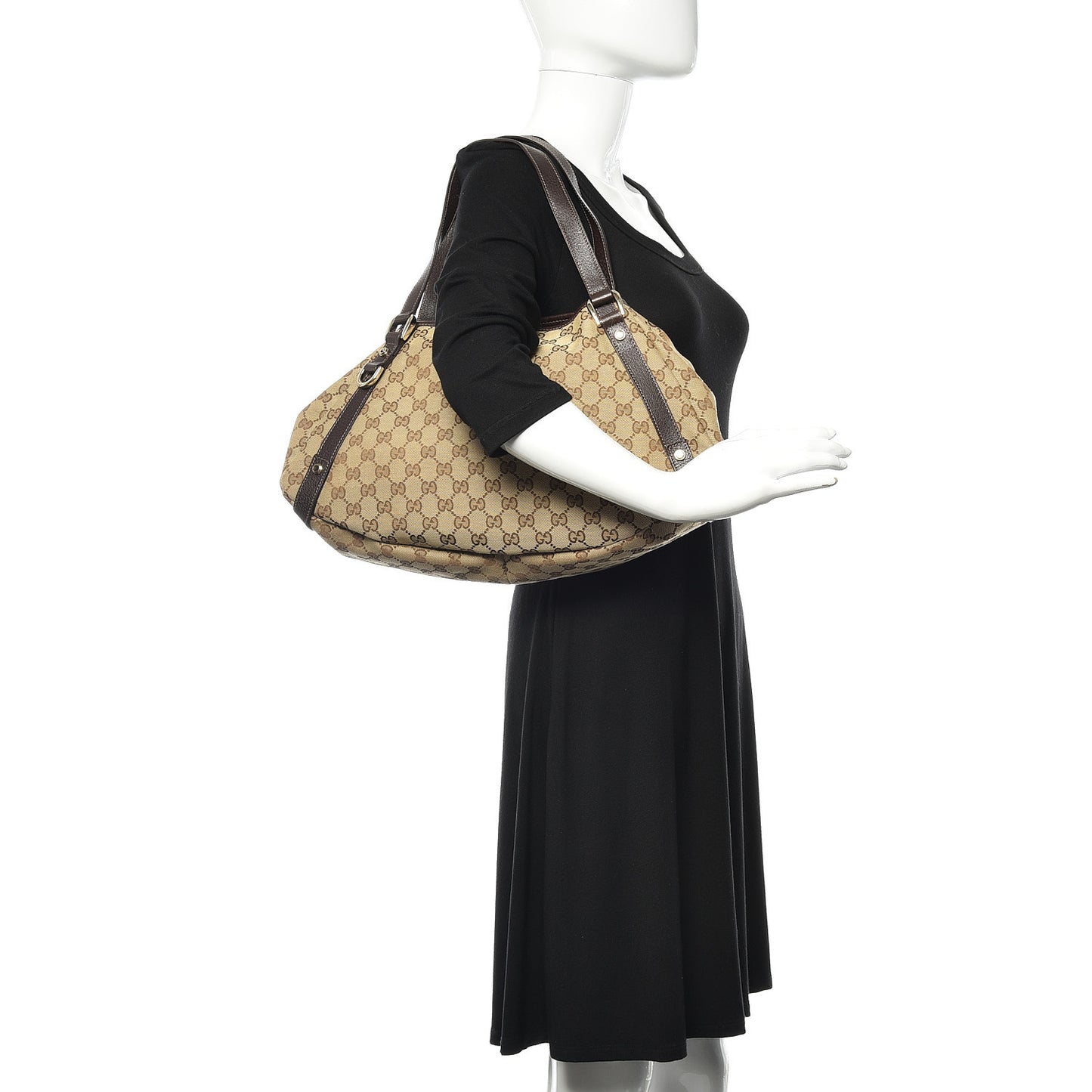 Monogram Medium Abbey Shoulder Bag Dark Brown