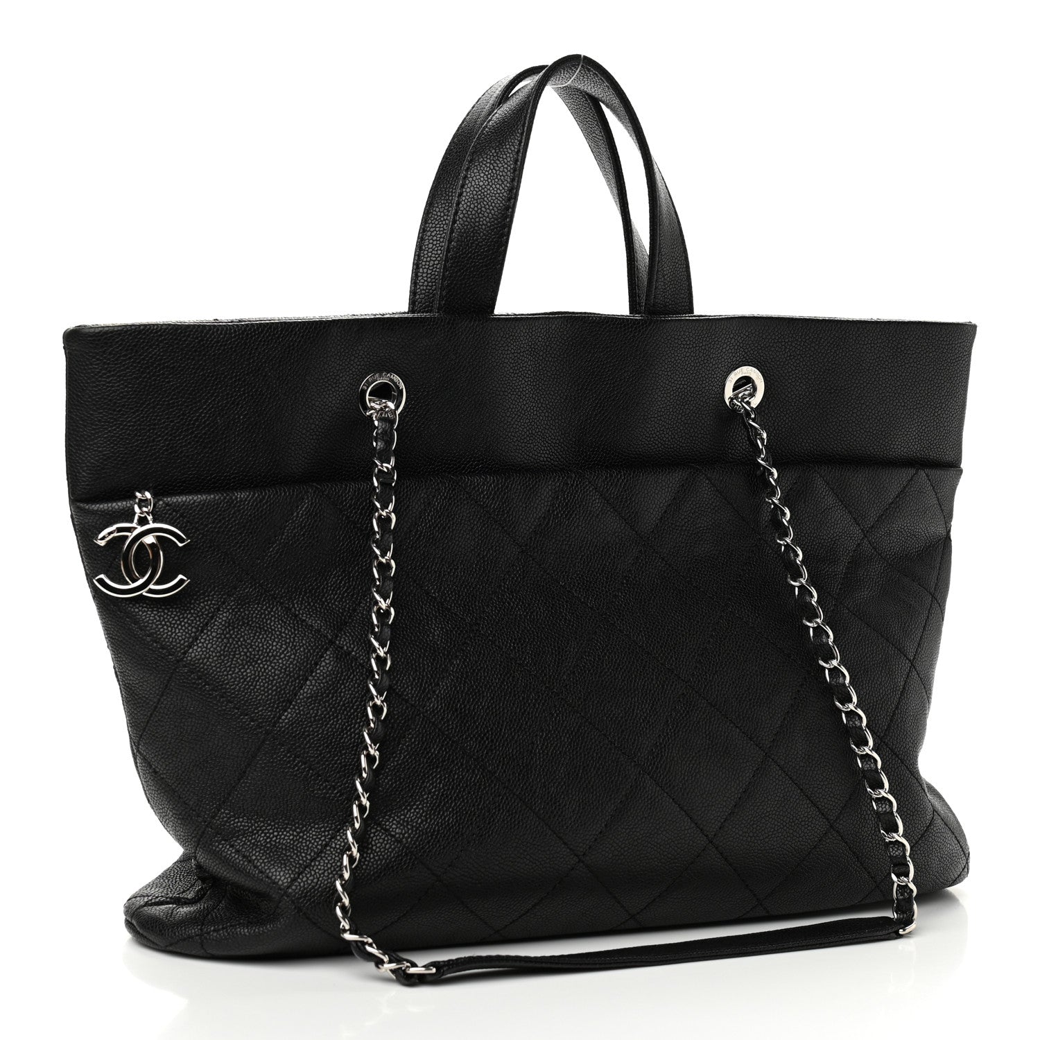 Chanel Caviar Quilted Large CC Tote Black 3 of 10