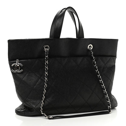 Chanel Caviar Quilted Large CC Tote Black 3 of 10