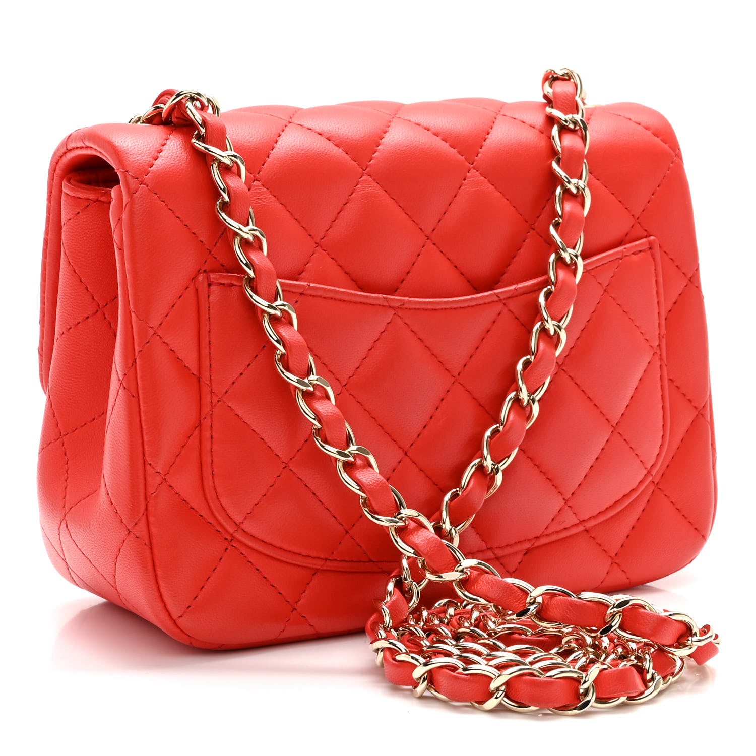 Chanel Lambskin Quilted Mini Square Flap Red 3 of 10