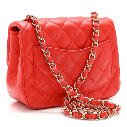 Chanel Lambskin Quilted Mini Square Flap Red 3 of 10
