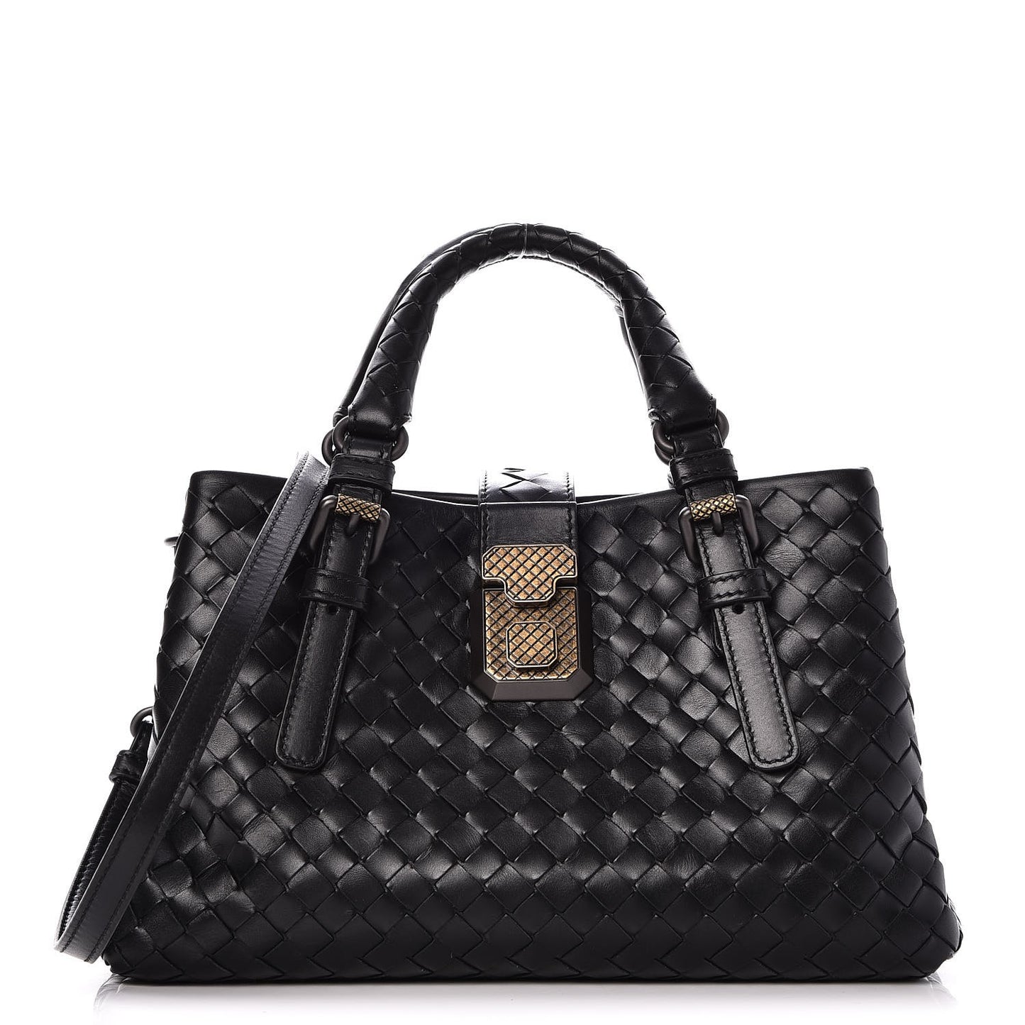 Nappa Intrecciato Baby Roma Tote Nero Black