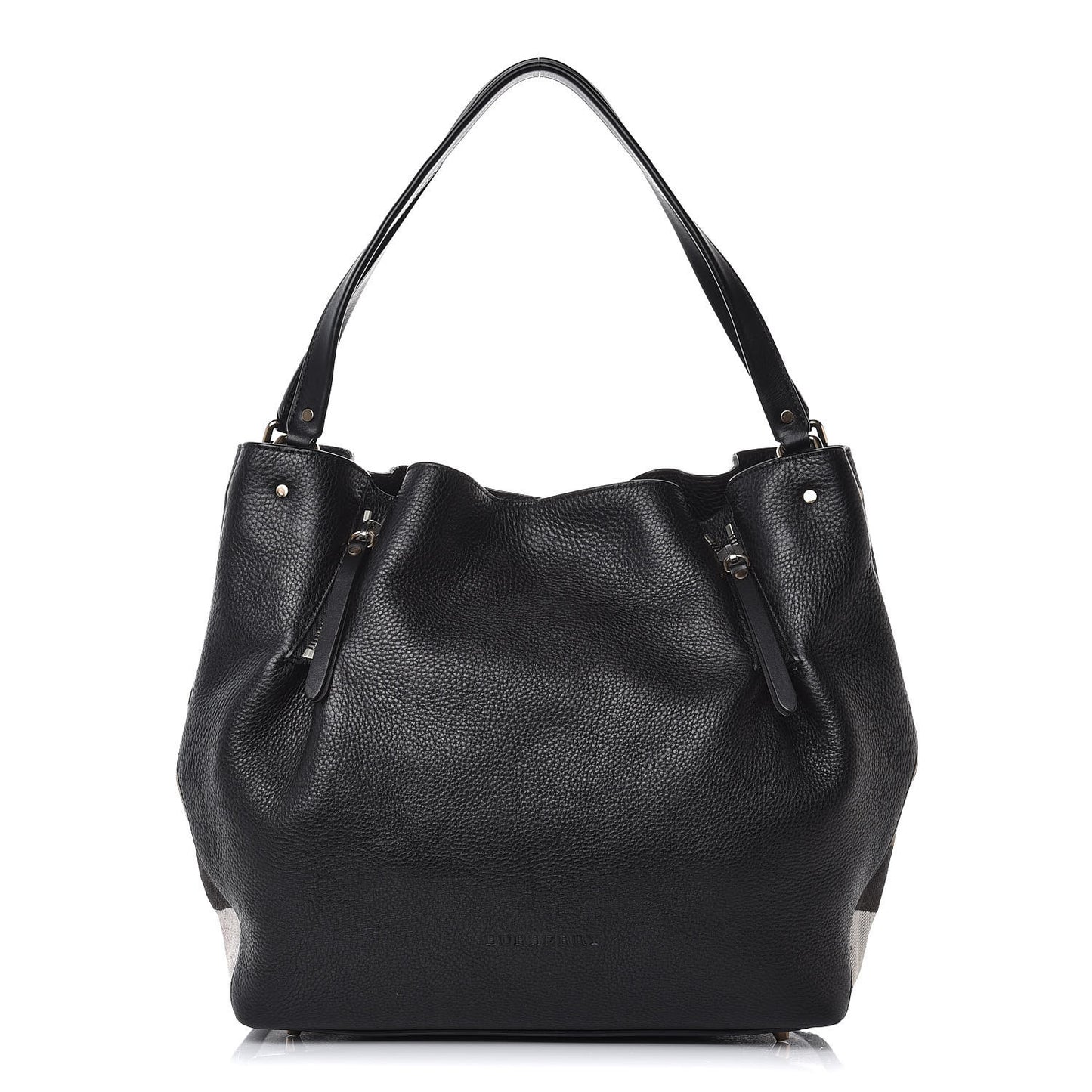 Grainy Calfskin House Check Medium Maidstone Black
