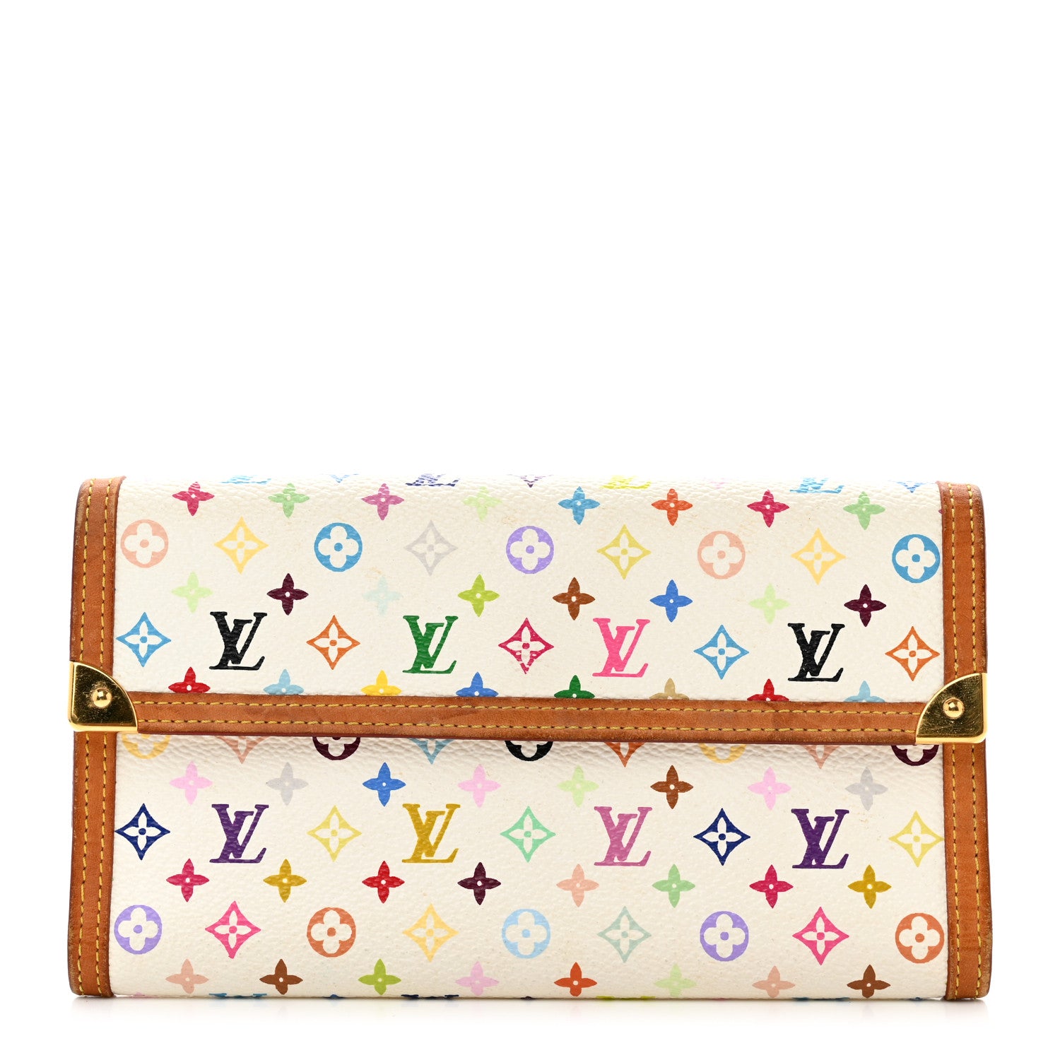 Louis Vuitton Monogram Multicolor Porte Tresor International Wallet White 1 of 9
