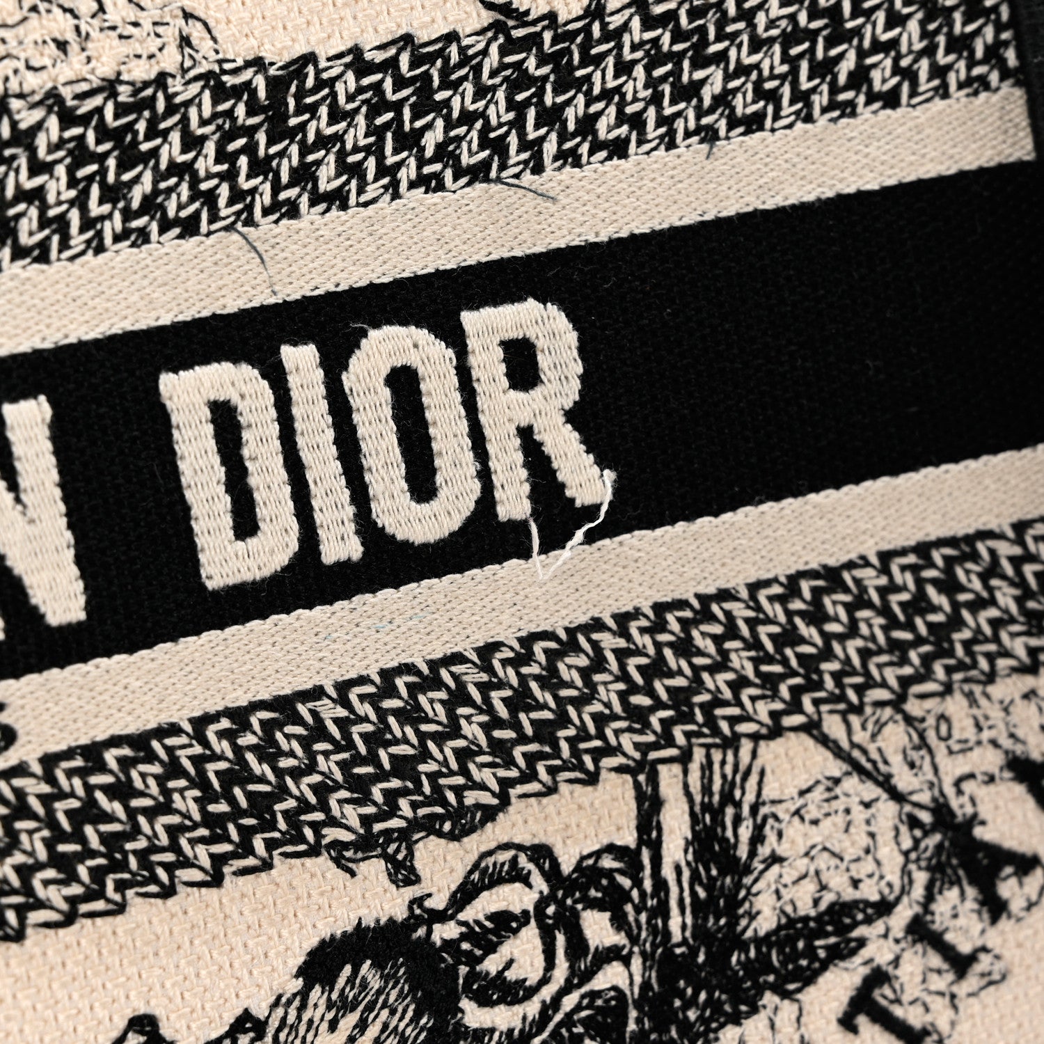 Christian Dior Canvas Embroidered Small Zodiac Toile De Jouy Book Tote Latte 10 of 10