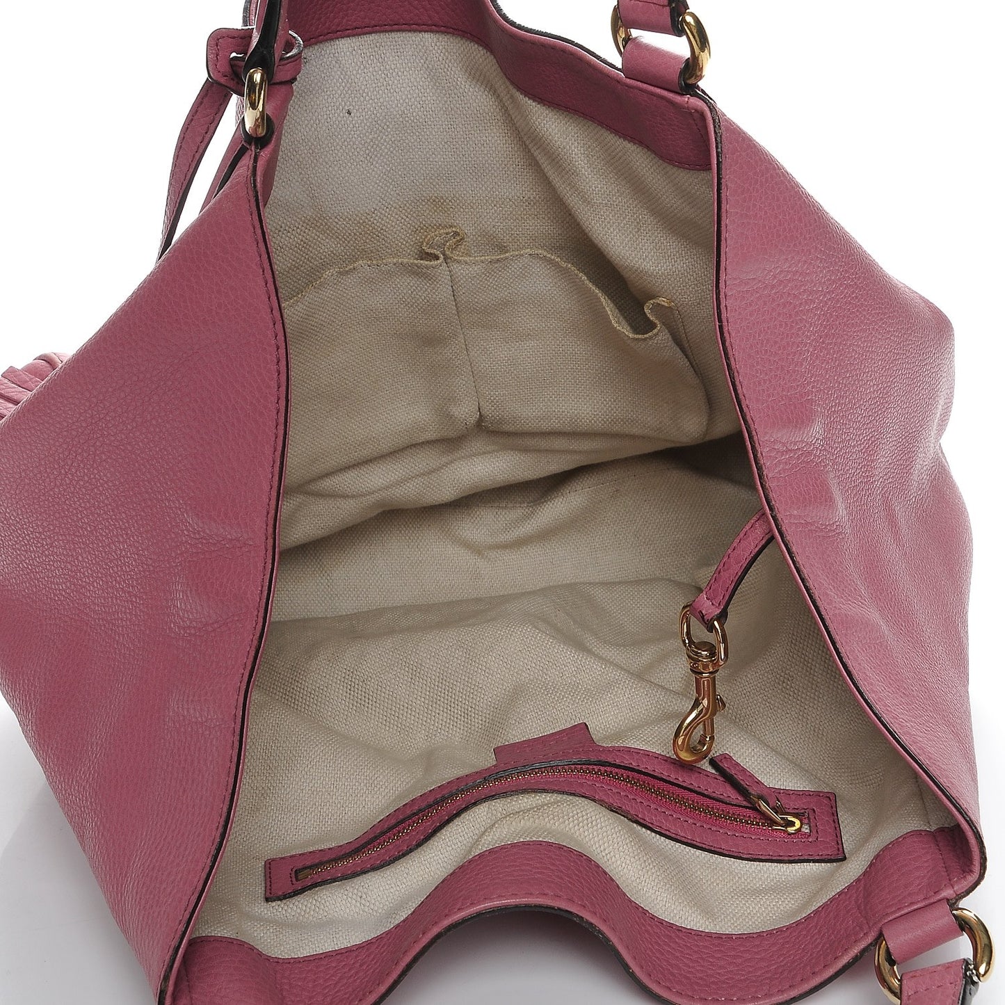 Pebbled Calfskin Medium Soho Shoulder Bag Fresia Rose