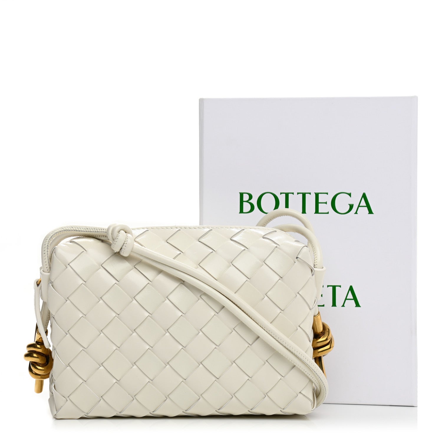 Bottega Veneta Nappa Intrecciato Metallic Knot Mini Loop Camera
