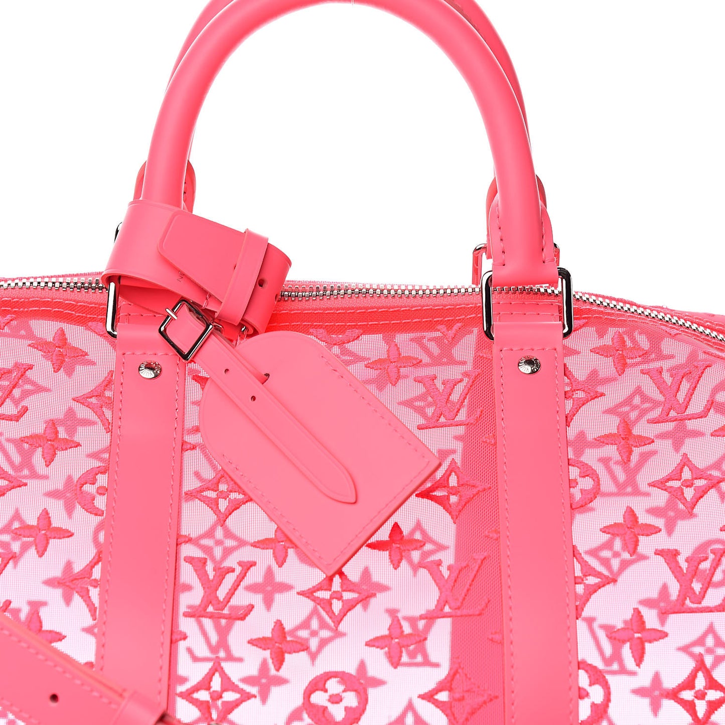Monogram Fluo See Through Keepall Bandouliere 50 Rose