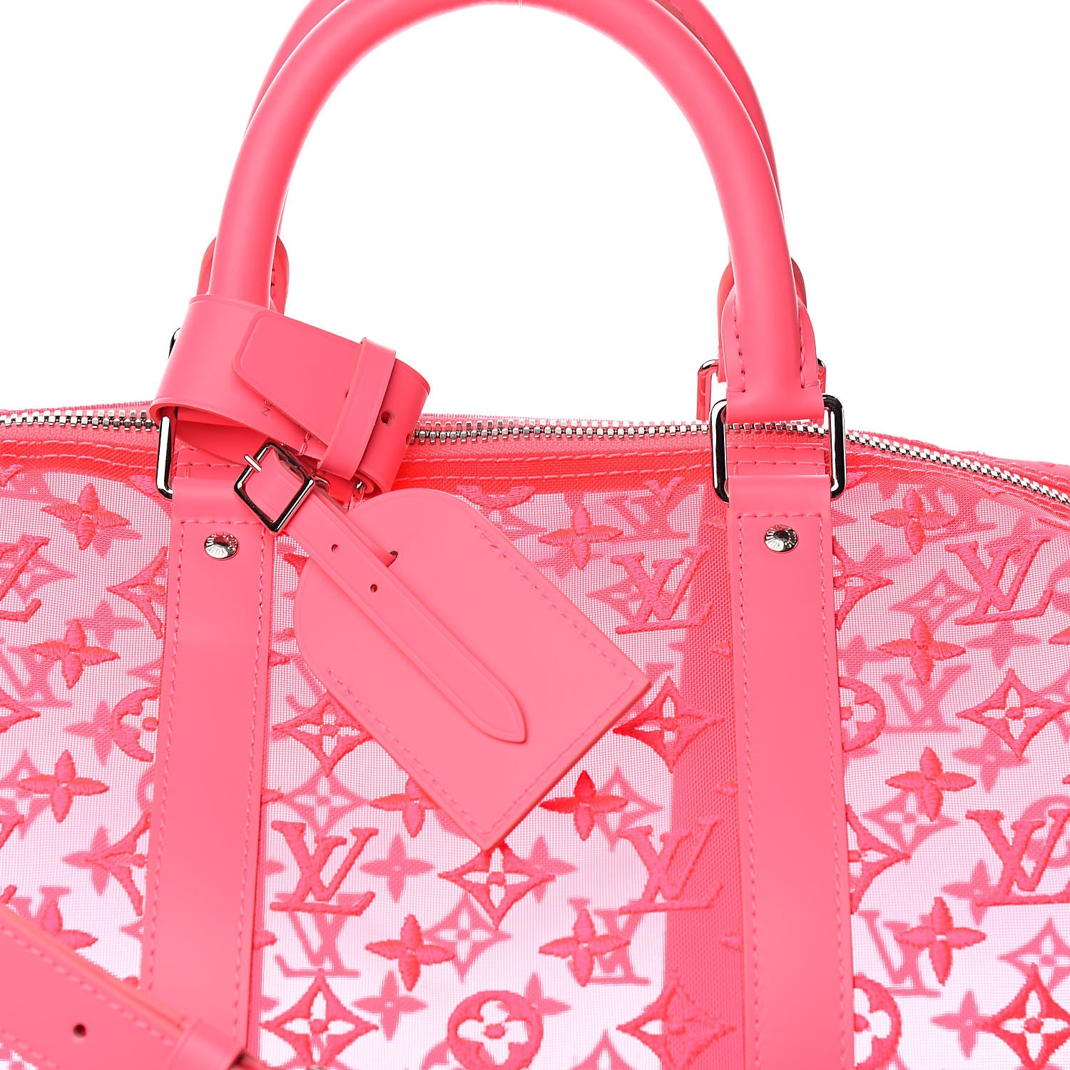 Louis Vuitton Monogram Fluo See Through Keepall Bandouliere 50 Rose 11 of 11