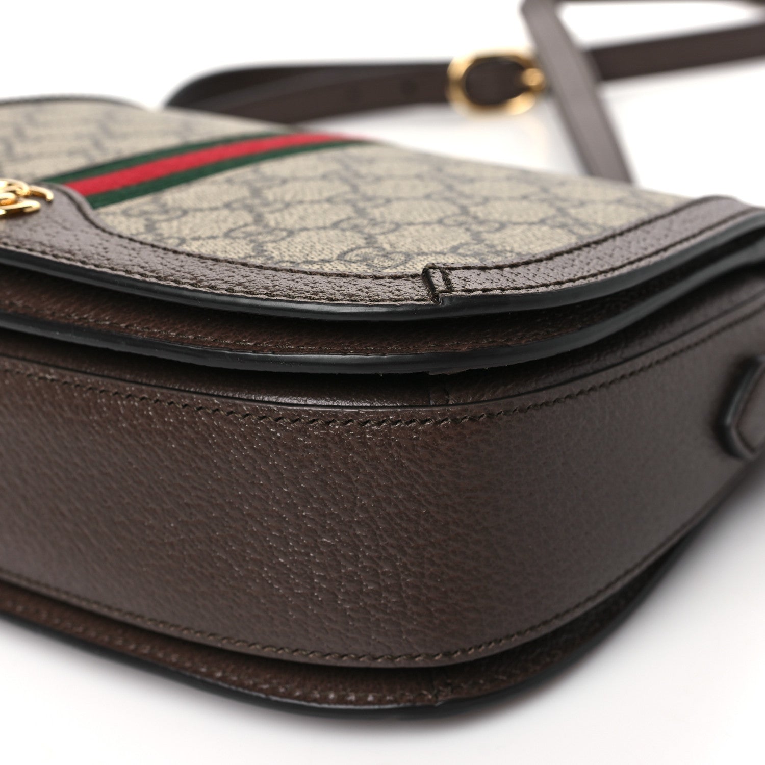 Gucci GG Supreme Monogram Web Small Ophidia Flap Messenger Bag Brown 10 of 10