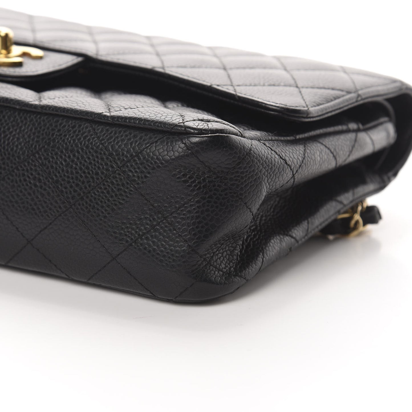 Caviar Quilted Medium Double Flap Black