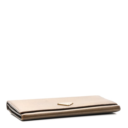 Prada Metallic Saffiano Continental Flap Wallet Bronze 4 of 15