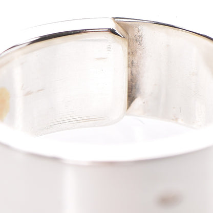 Hermes Sterling Silver 18K Yellow Gold Kelly Cadena Ring 54 6.25 6 of 8