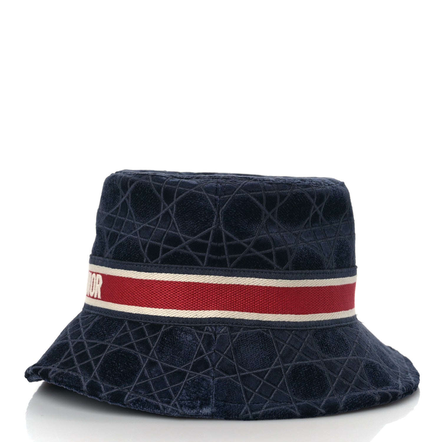Christian Dior Velvet Cannage Bucket Hat 57 Blue 3 of 6