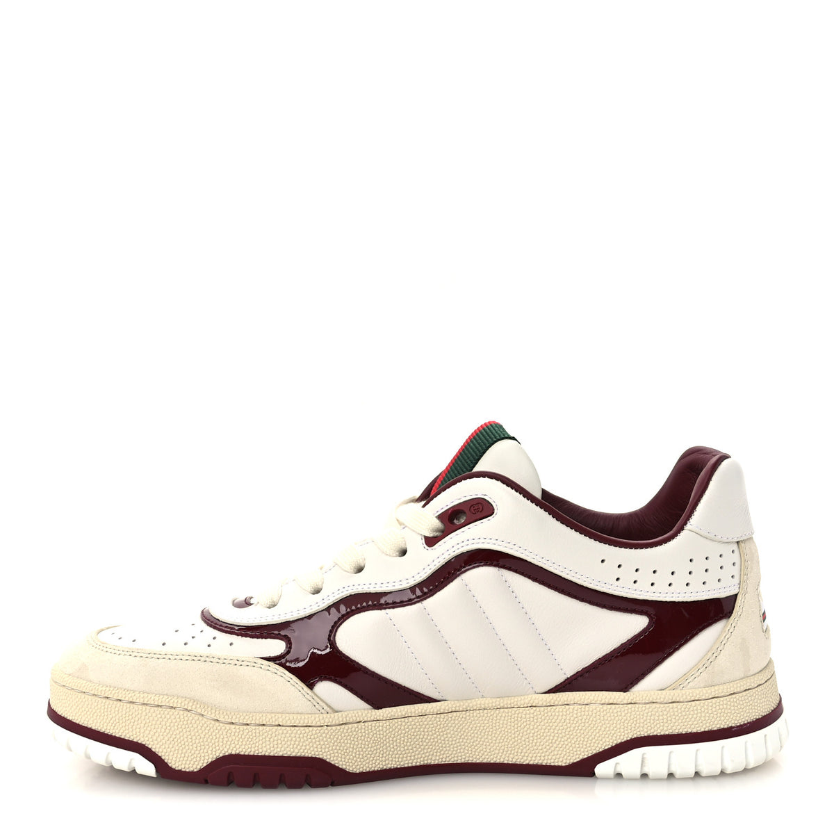 Calfskin Suede Womens Re-Web Sneakers 39.5 White Red