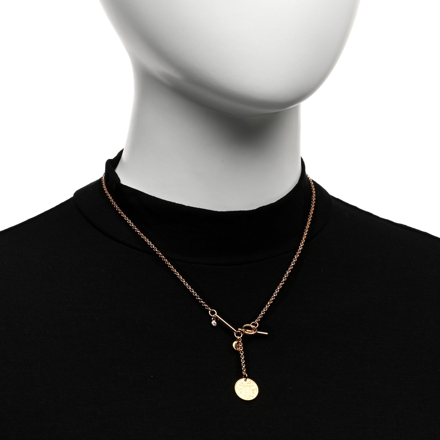 18K Rose Gold Diamond PM Ex-Libris Pendant Necklace