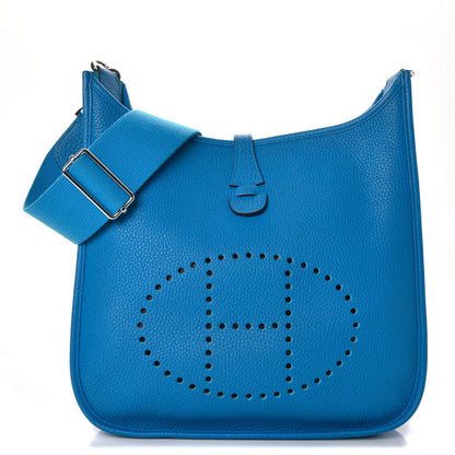 Hermes Taurillon Clemence Evelyne III PM Bleu Zanzibar 1 of 8