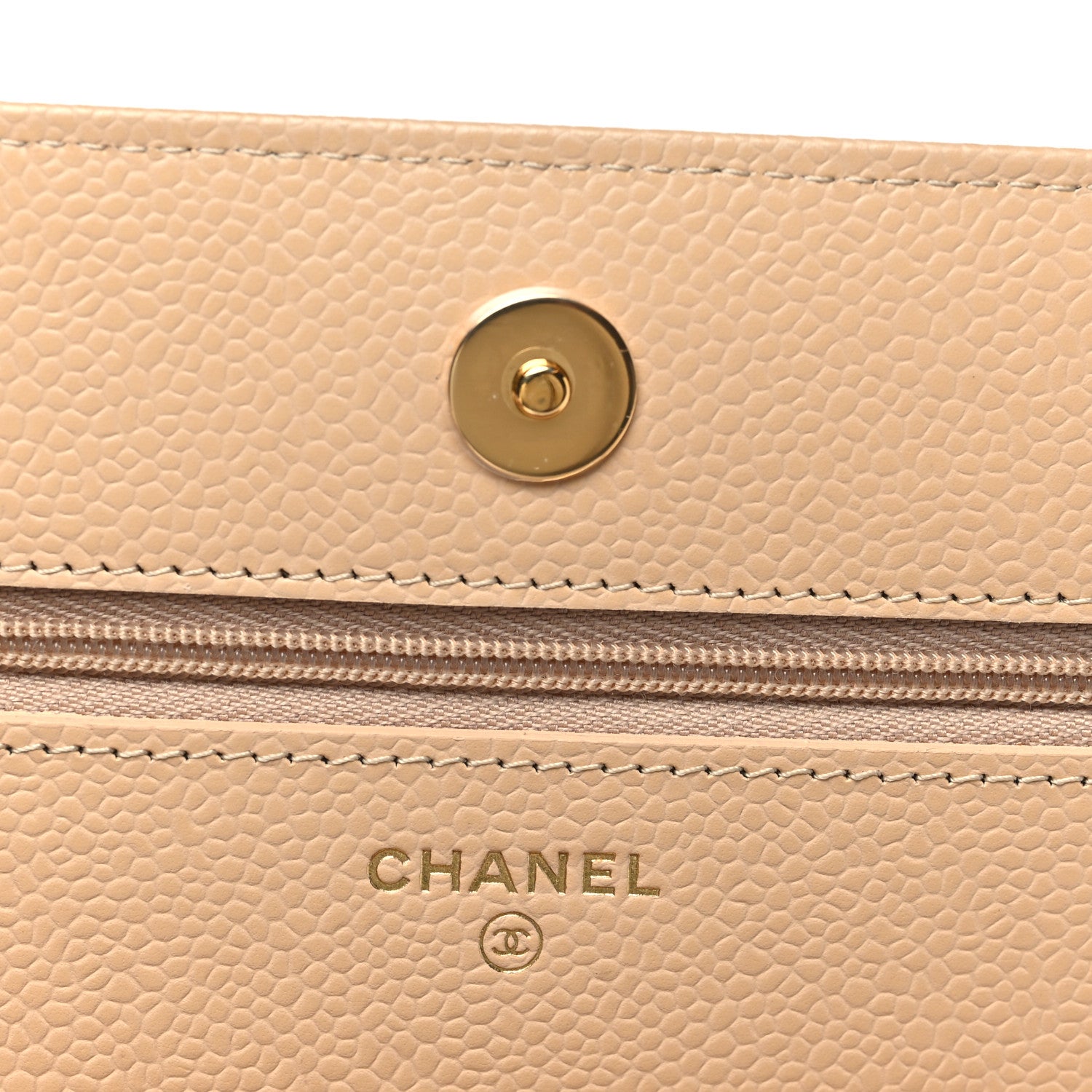 Chanel Caviar Quilted Wallet On Chain WOC Beige 6 of 11