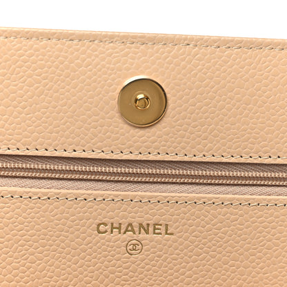 Chanel Caviar Quilted Wallet On Chain WOC Beige 6 of 11