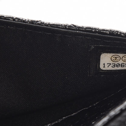 Chanel Distressed Patent Calfskin Quilted Wallet on Chain WOC Black 8 of 8