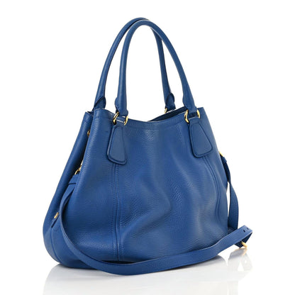 Prada Vitello Daino Satchel Azzurro 3 of 15